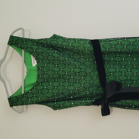 Coldwater Creek NWT Holiday Dress 10 Emerald Green Black Tulle Diamond Christmas - Picture 2 of 15